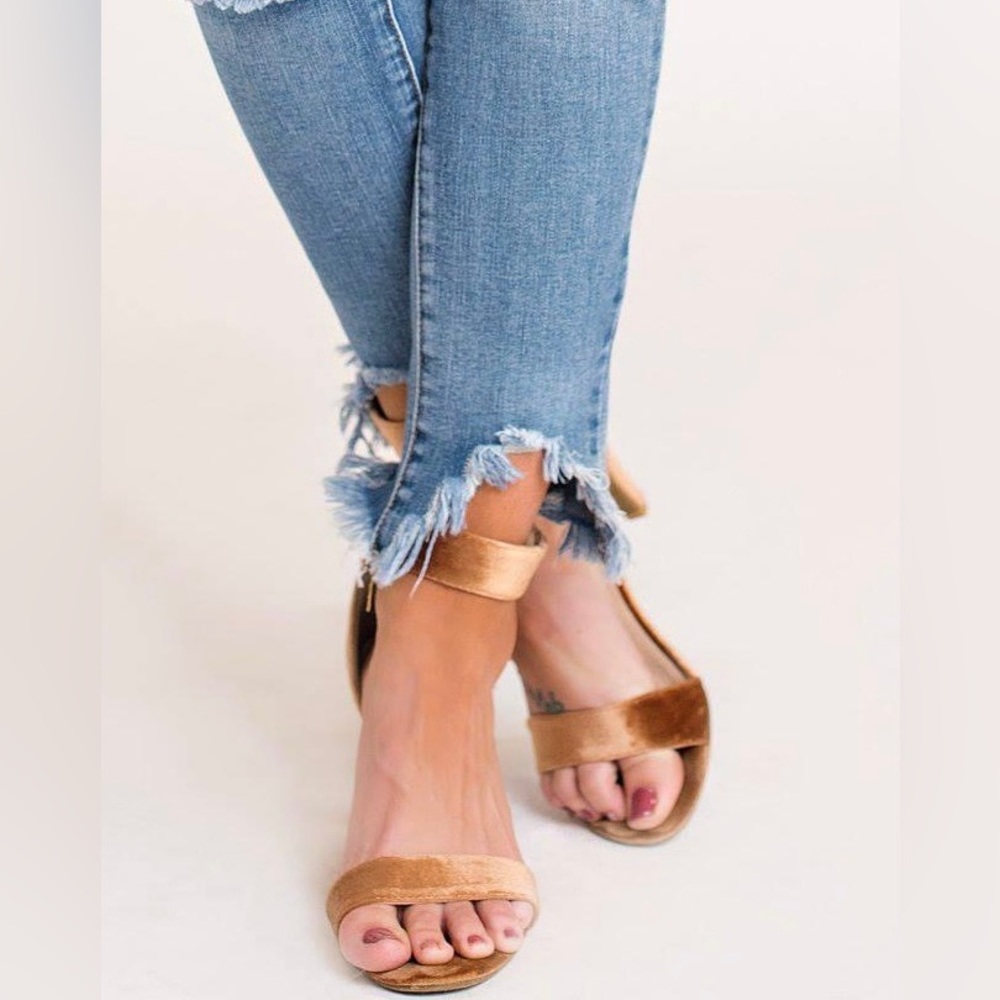 Bella Marie Tan Velvet Heels - 6